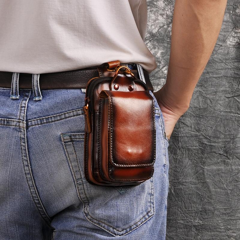 LeatherGuard Pro Men's Hip Bag-Dark Brown-State of Style