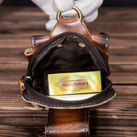 LeatherGuard Pro Men's Leather Waist Bag-Dark Brown-State of Style