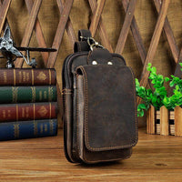 LeatherGuard Pro Men's Leather Waist Bag-Dark Brown-State of Style