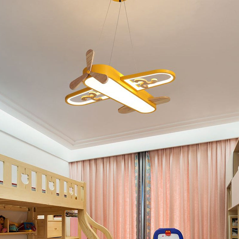 LED Airplane Children's Room Pendant Lamp - SkyFlyer-Blue-Warm-State of Style