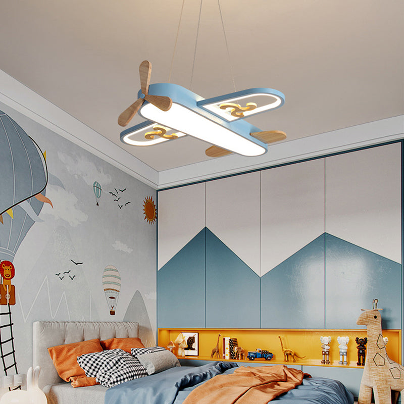 LED Airplane Children's Room Pendant Lamp - SkyFlyer-Blue-Warm-State of Style