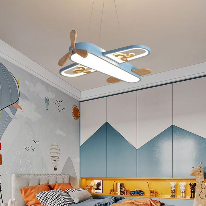 LED Airplane Children's Room Pendant Lamp - SkyFlyer-Blue-Warm-State of Style