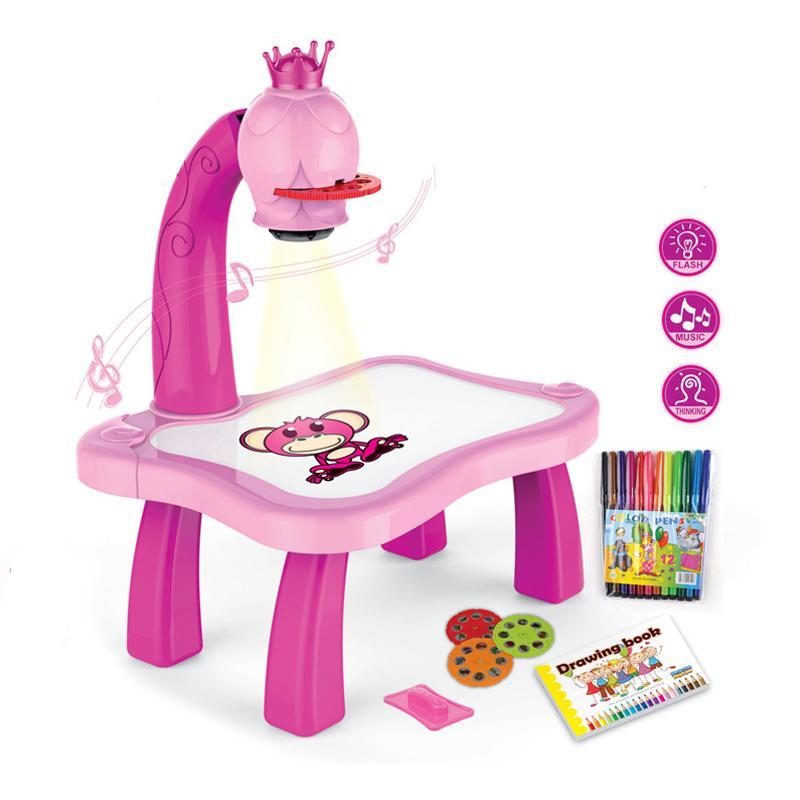 LED Drawing Projector with Music for Creative Kids - ArtBuddy-Pink-State of Style