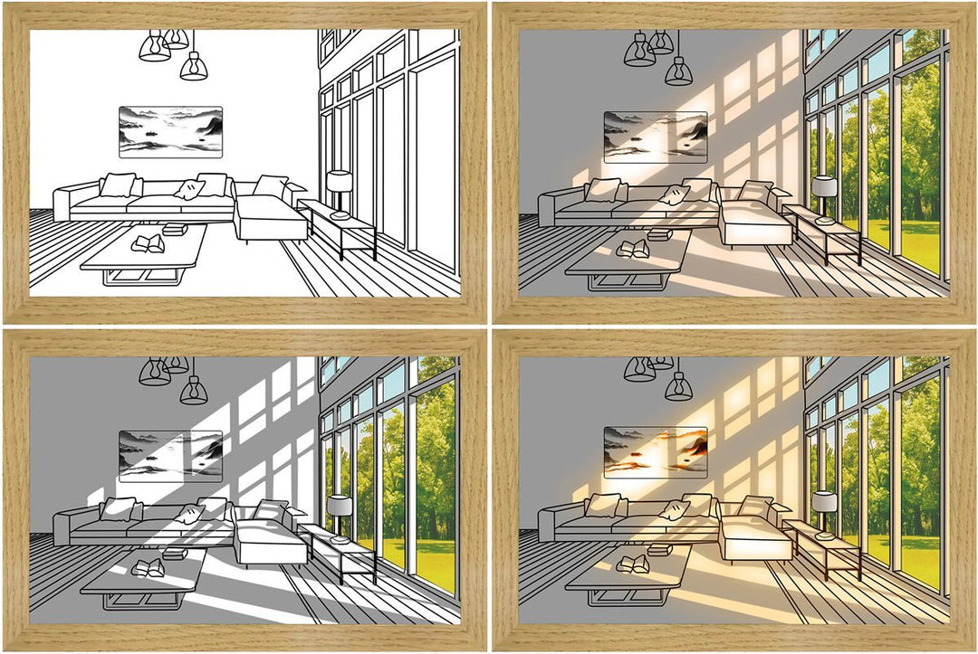 LED Lighting Painting – Luminza-Clear day-23x17cm-State of Style