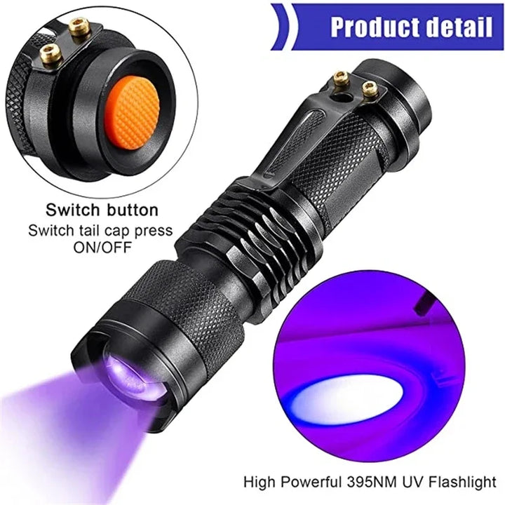 LED UV ZAKLAMP - ULTRAVIOLET INSPECTIELAMP VOOR HUISDIER URINEVLEKKEN EN STAIN DETECTIE-SK68 Kleine Zaklamp-State of Style