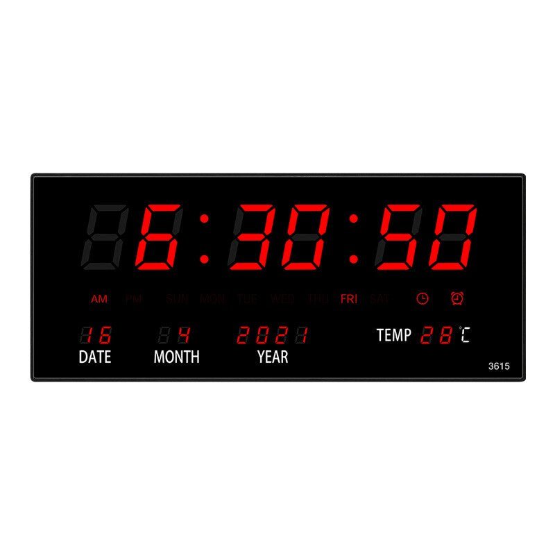 LED Wall Clock with Mirror Effect – Lumino-Red-State of Style