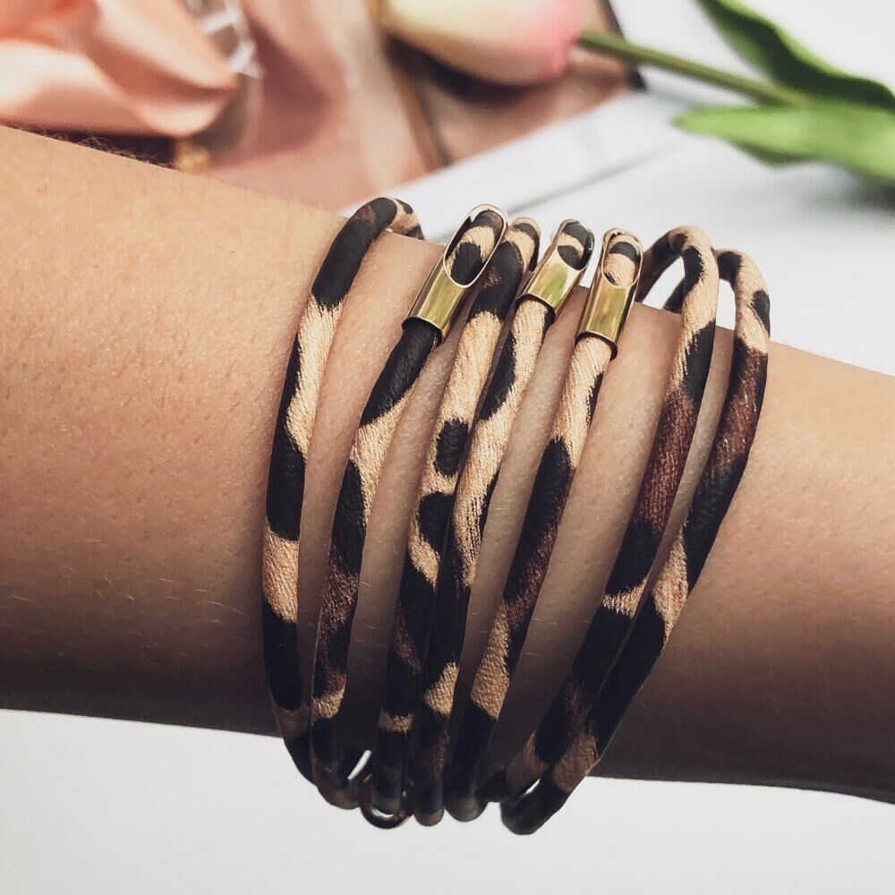 Leopard Leather Bracelet | Multi-Layer Fashion Jewellery-State of Style
