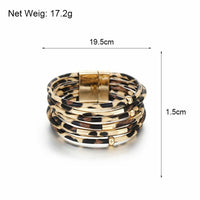 Leopard Leather Bracelet | Multi-Layer Fashion Jewellery-State of Style