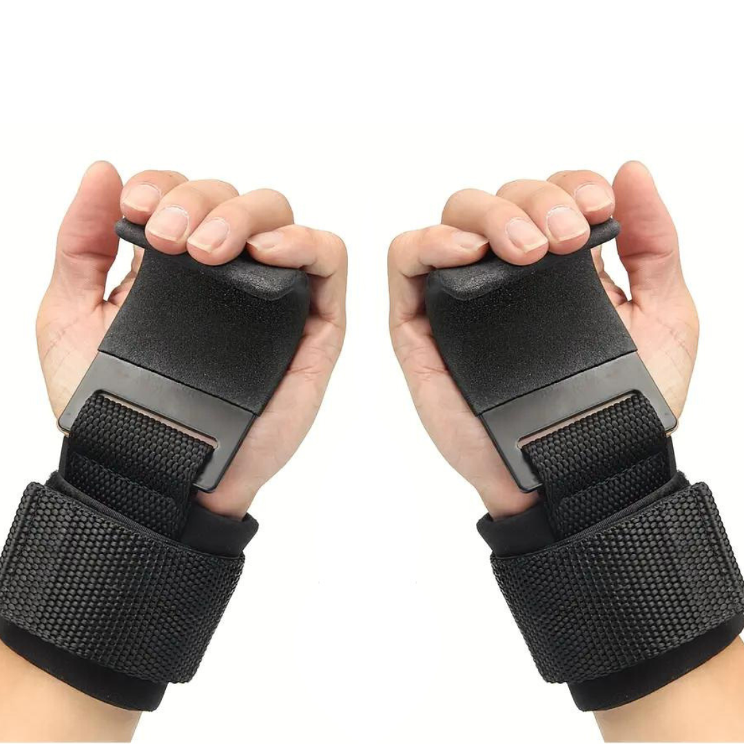 Lifting Hooks with Adjustable Wrist Strap - GripMax-Black-State of Style