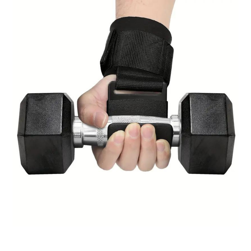 Lifting Hooks with Adjustable Wrist Strap - GripMax-Black-State of Style