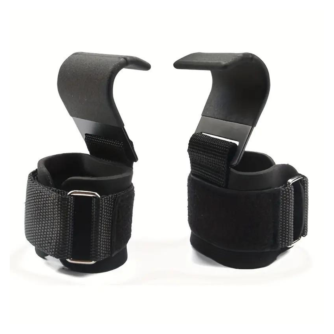 Lifting Hooks with Adjustable Wrist Strap - GripMax-Black-State of Style