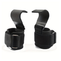 Lifting Hooks with Adjustable Wrist Strap - GripMax-Black-State of Style