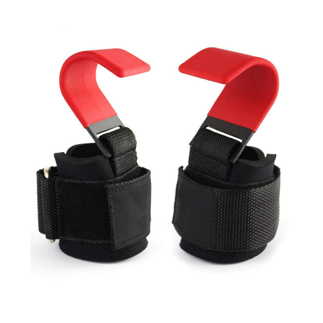 Lifting Hooks with Adjustable Wrist Strap - GripMax-Red-State of Style