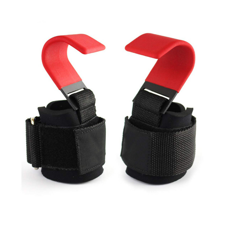 Lifting Hooks with Adjustable Wrist Strap - GripMax-Red-State of Style
