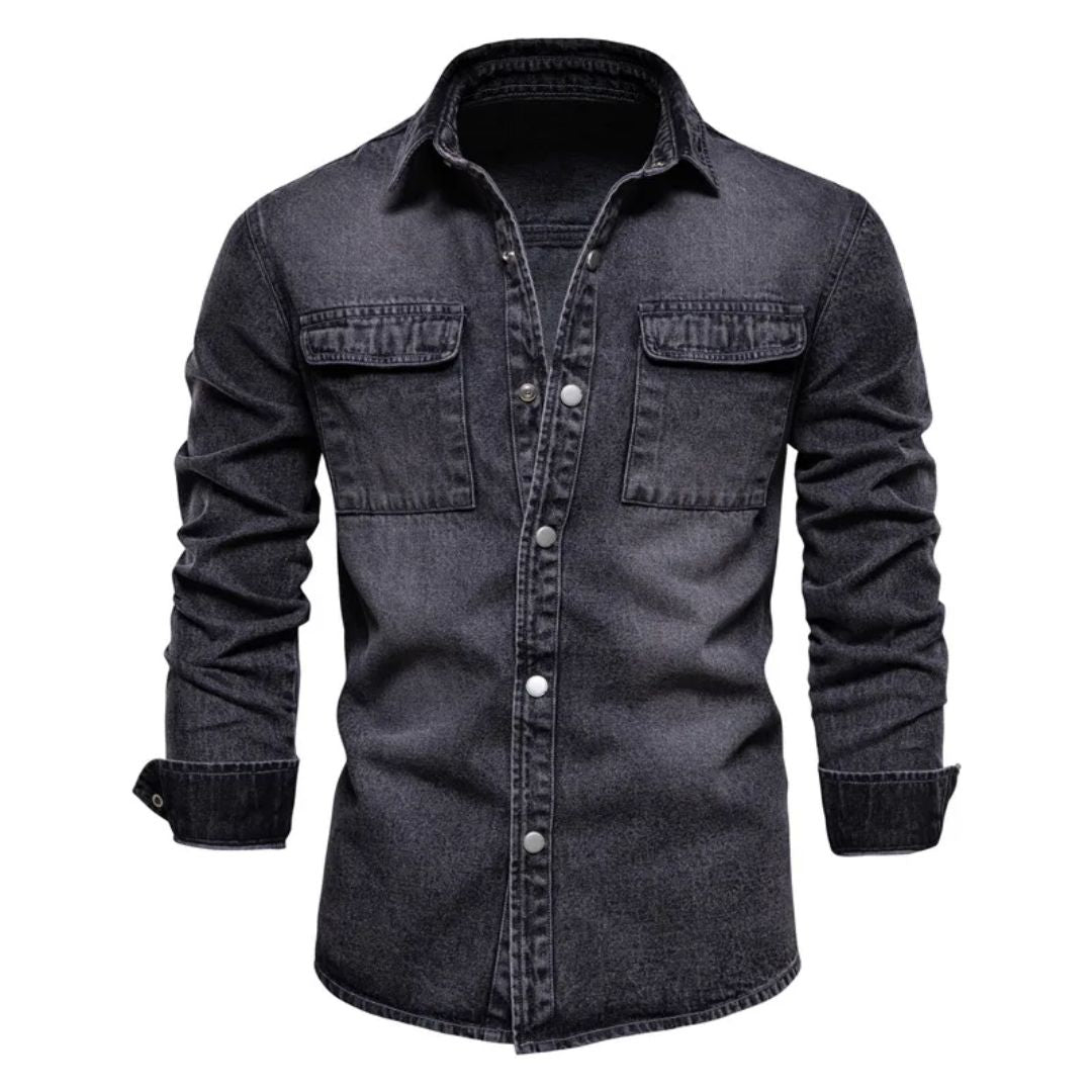 Light Blue Denim Shirt William – Casual Streetwear Style-Blue-M-State of Style