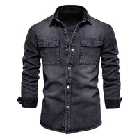 Light Blue Denim Shirt William – Casual Streetwear Style-Blue-M-State of Style