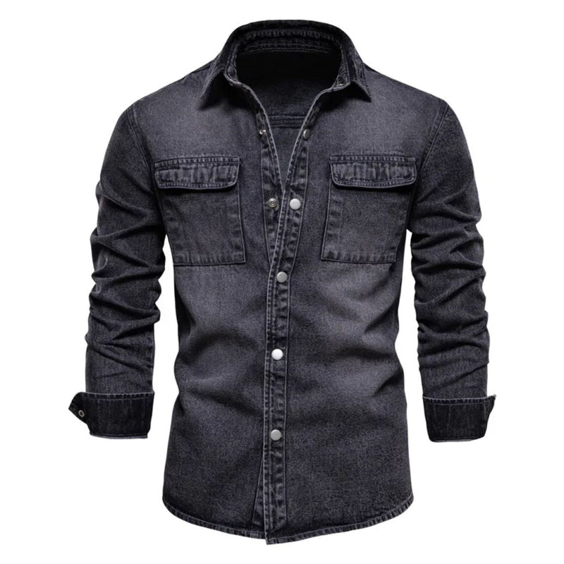 Light Blue Denim Shirt William – Casual Streetwear Style-Blue-M-State of Style