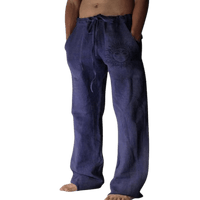 Light & comfortable men's summer trousers made of linen – Nilo-Blue-S-State of Style