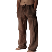 Light & comfortable men's summer trousers made of linen – Nilo-Brown-S-State of Style