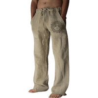Light & comfortable men's summer trousers made of linen – Nilo-Khaki-S-State of Style