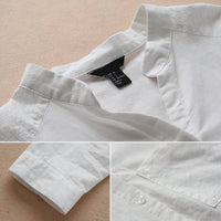 Light Cotton Linen Women's Blouse – Maëlle-Red-S-State of Style
