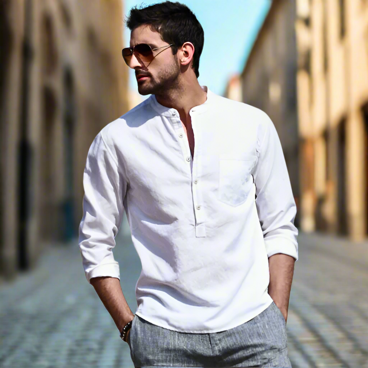 Light Linen Men's Shirt – Thiago-White-S-State of Style