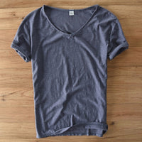 Light Linen V-Neck Shirt for Men – Breathable & Summery – Thilo-Gray-M-State of Style