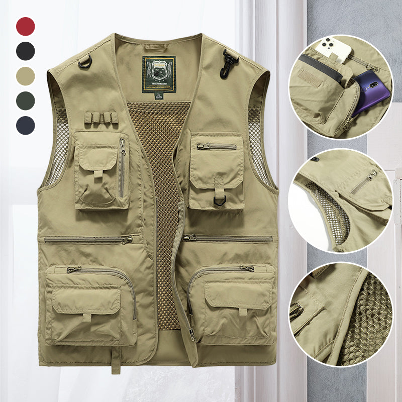 Light men's outdoor vest – Viktor-Khaki-S-State of Style