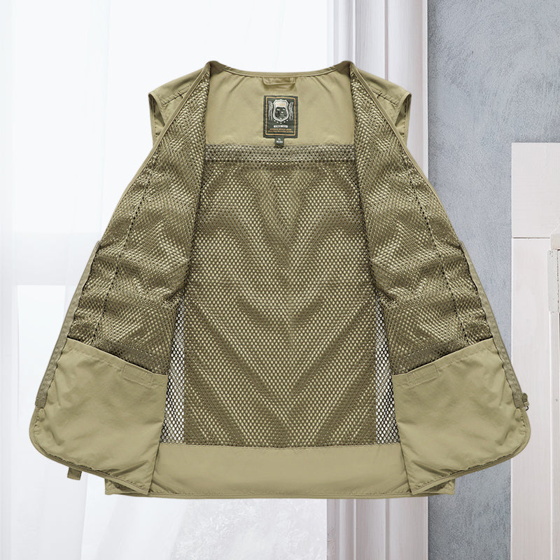 Light men's outdoor vest – Viktor-Khaki-S-State of Style