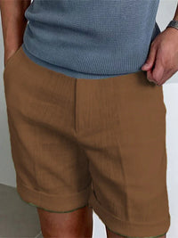 Light men's summer shorts made of linen with a relaxed fit - Jorin-Coffee-S-State of Style