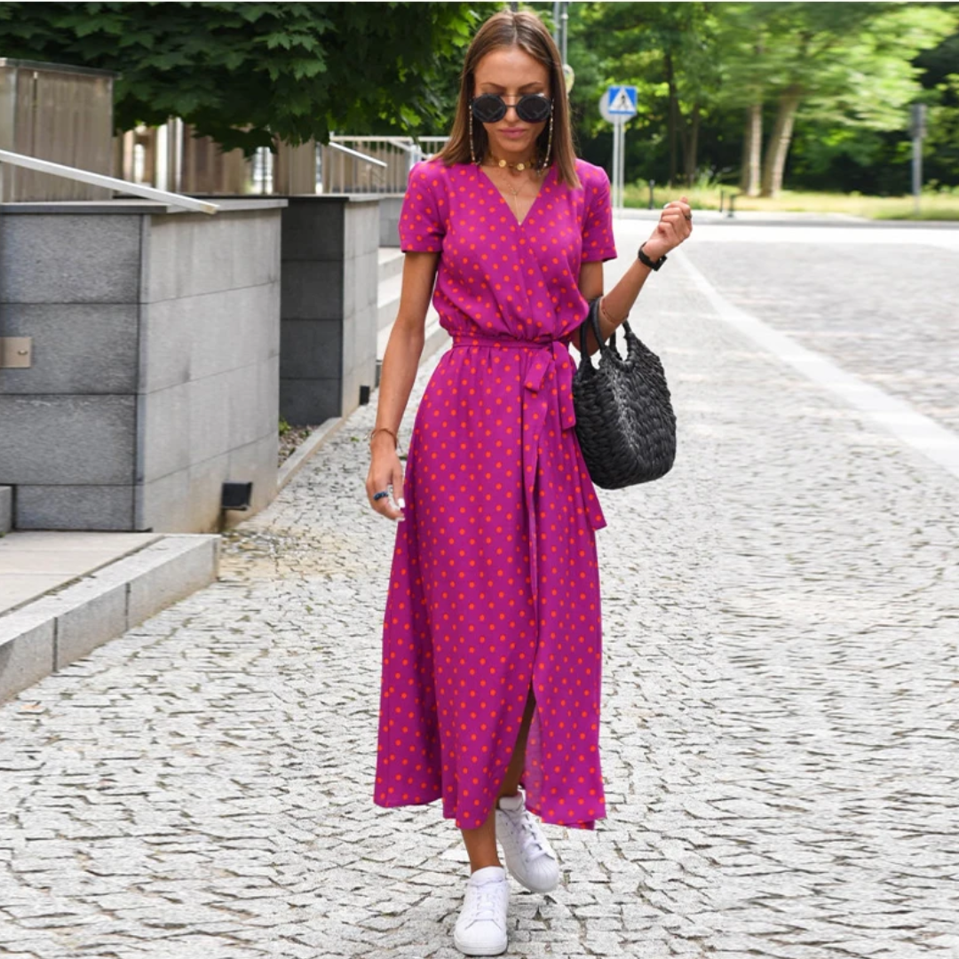 Light Summer Dress - Avery-Red-Blue-S-State of Style