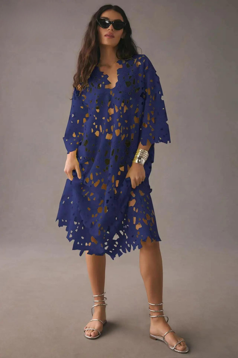 Light Summer Maxi Dress – Maribel-Blue-S-State of Style
