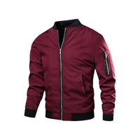 Light & trendy men's bomber jacket with zipper – Jaron-Red-M-State of Style