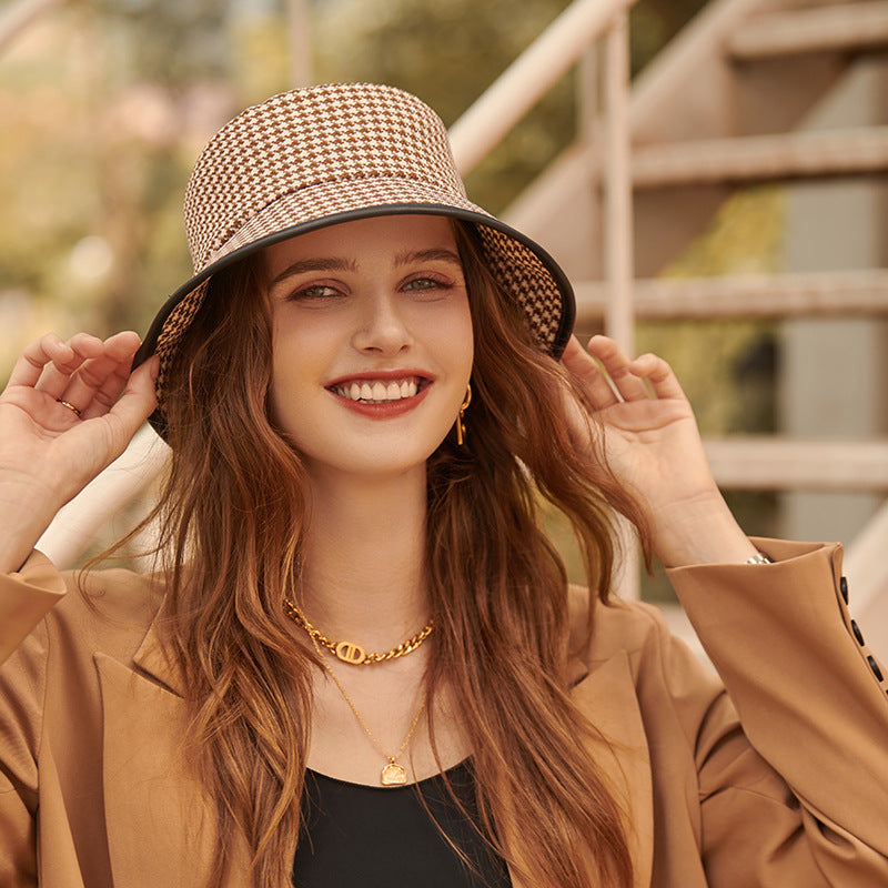 Light women's bucket hat made of fabric for summer – Lindsay-Black-One size fits all-State of Style