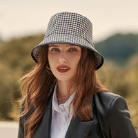 Light women's bucket hat made of fabric for summer – Lindsay-Black-One size fits all-State of Style