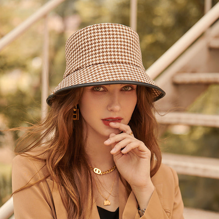 Light women's bucket hat made of fabric for summer – Lindsay-Black-One size fits all-State of Style