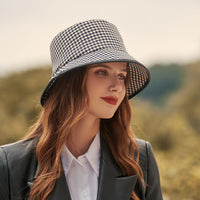 Light women's bucket hat made of fabric for summer – Lindsay-Black-One size fits all-State of Style