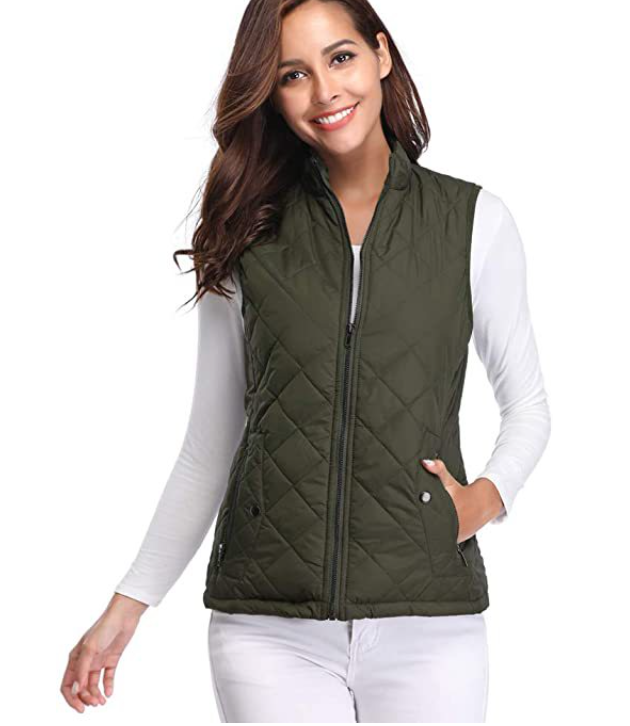 Lightly Padded Stylish Women’s Gilet - Lara-Army Green-S-State of Style