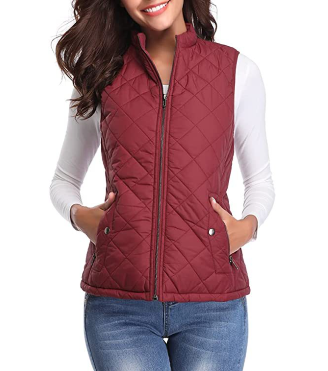 Lightly Padded Stylish Women’s Gilet - Lara-Burgundy-S-State of Style