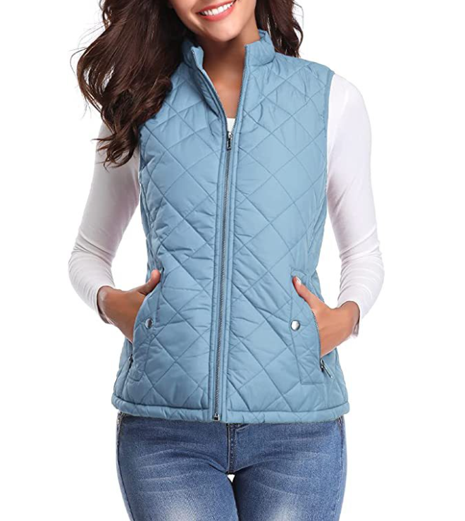 Lightly Padded Stylish Women’s Gilet - Lara-Light Blue-S-State of Style