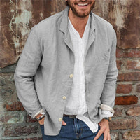 Lightweight cotton-linen men's jacket – Lennart-Gray-S-State of Style