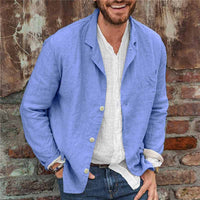 Lightweight cotton-linen men's jacket – Lennart-Khaki-S-State of Style