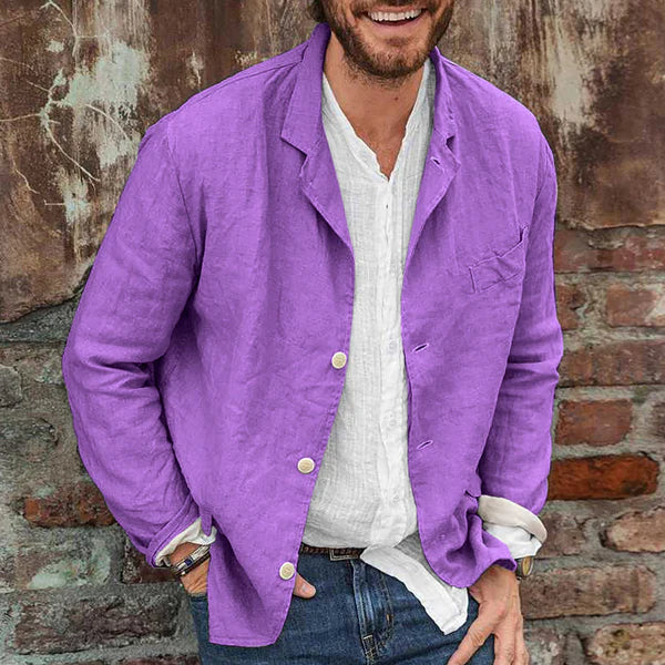 Lightweight cotton-linen men's jacket – Lennart-Khaki-S-State of Style