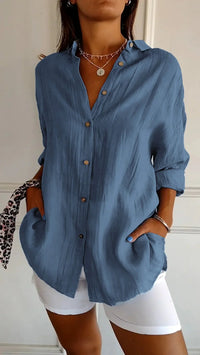 Lightweight Ladies Blouse - Elodie-Dark blue-S-State of Style