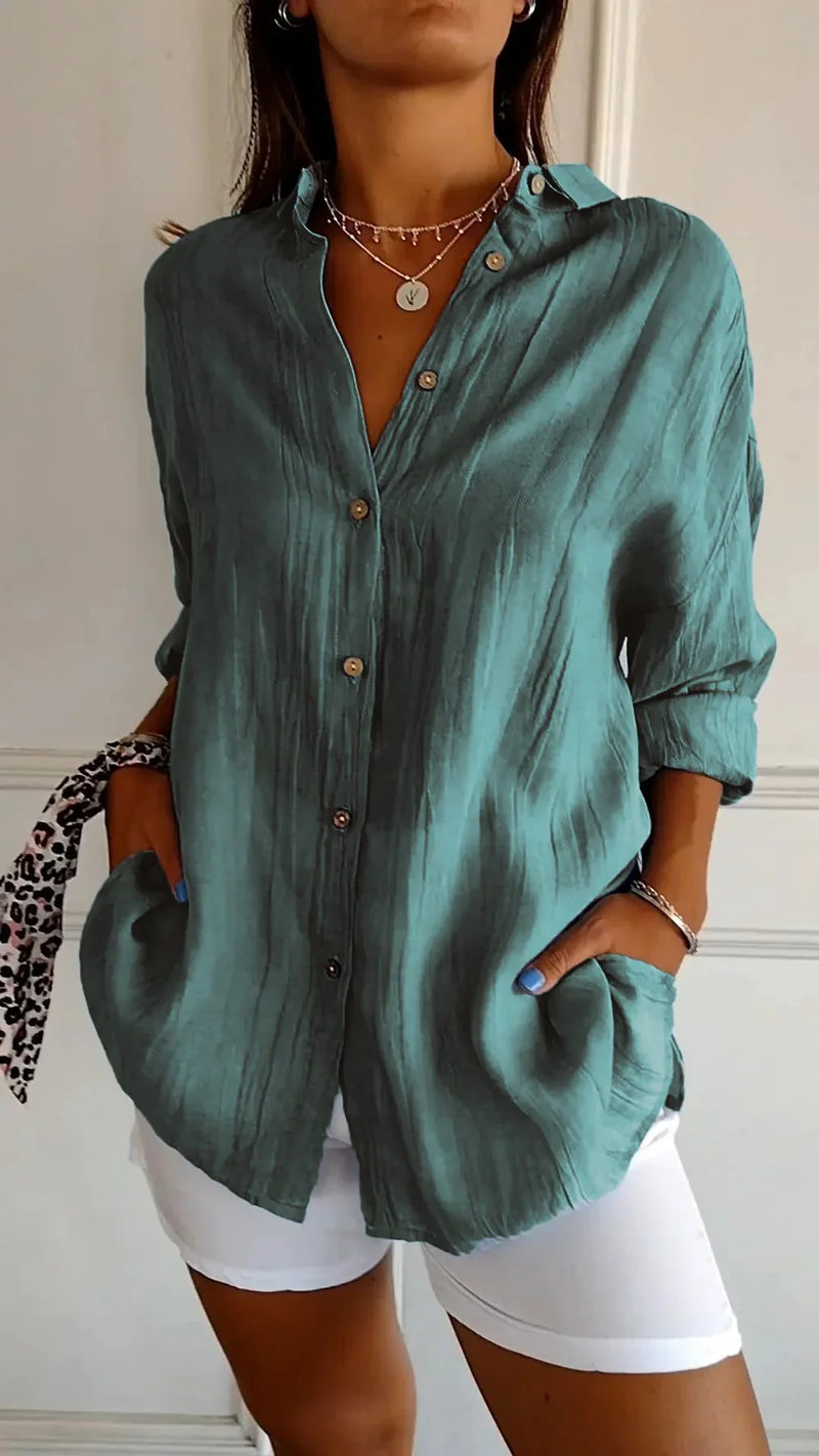 Lightweight Ladies Blouse - Elodie-Green-S-State of Style