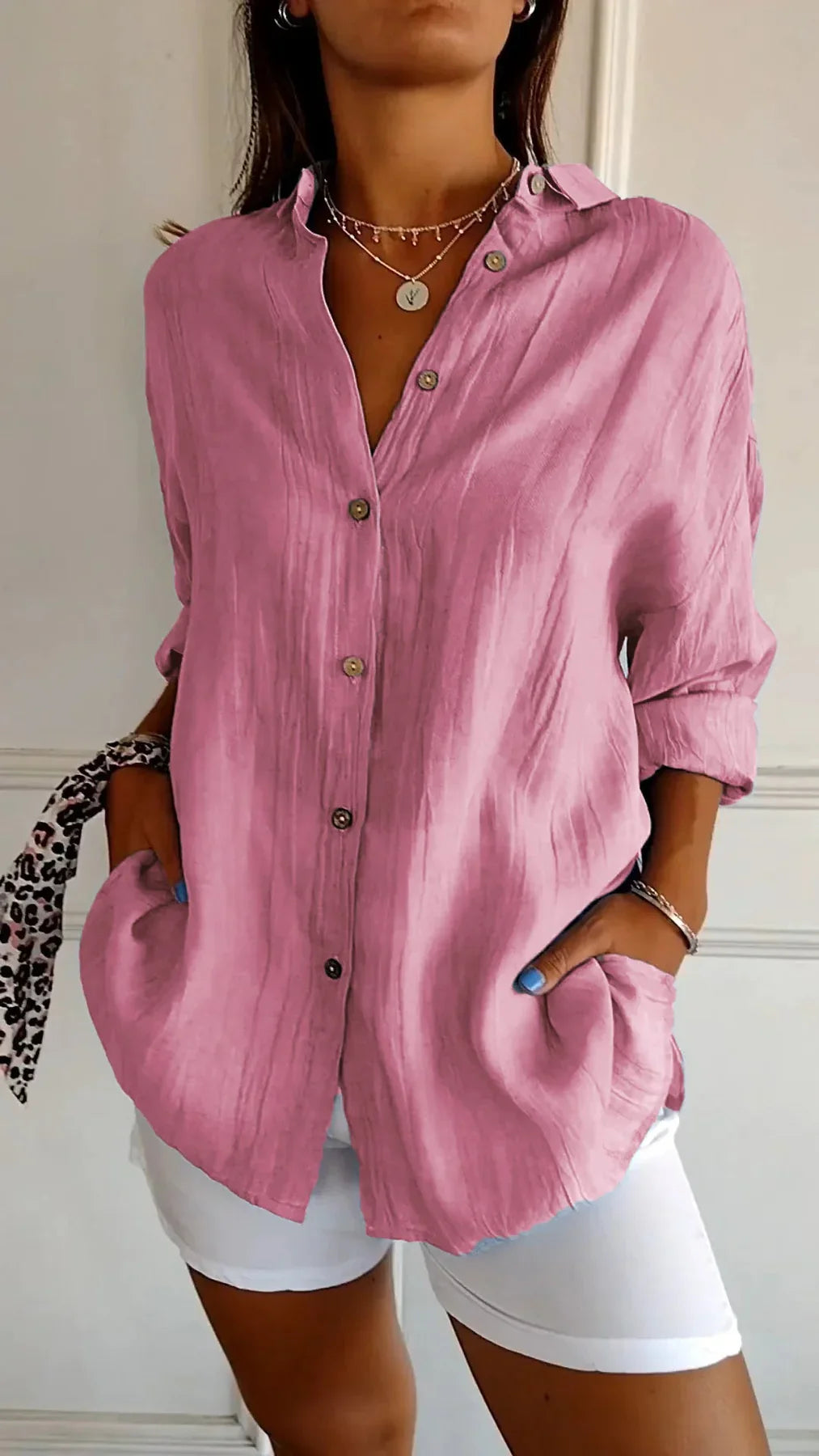 Lightweight Ladies Blouse - Elodie-Pink-S-State of Style