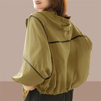 Lightweight Ladies Summer Hoodie Jacket with Oversized Fit – Zoë-Green-S-State of Style