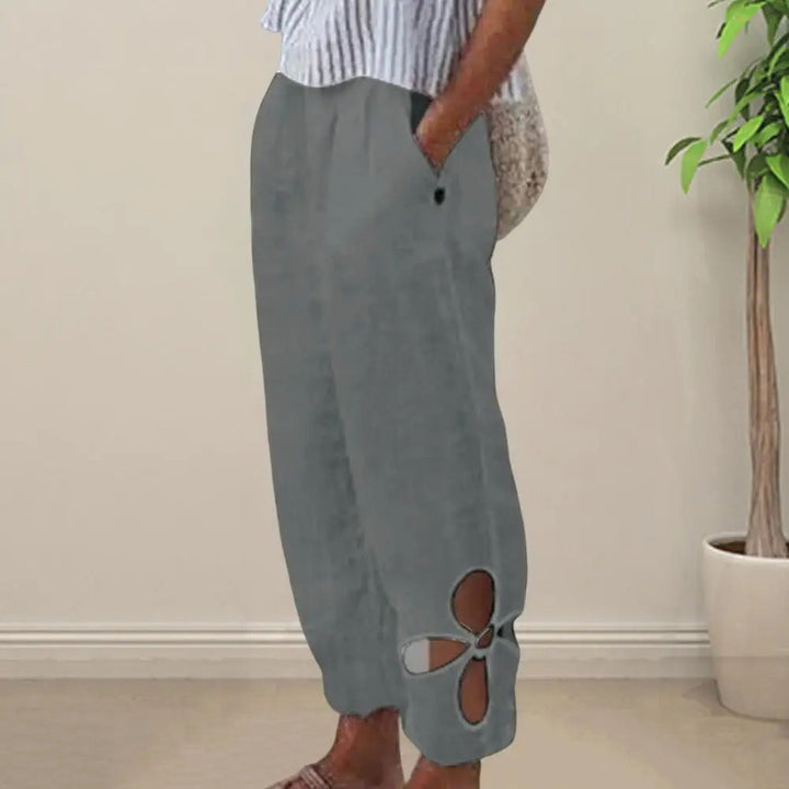 Lightweight Ladies Trousers with Relaxed Fit – Mireen-Gray-S-State of Style
