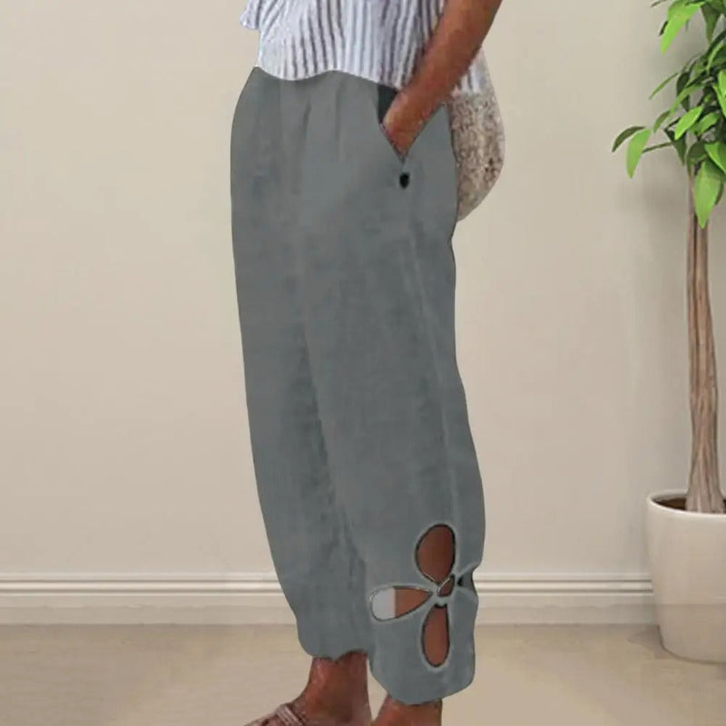 Lightweight Ladies Trousers with Relaxed Fit – Mireen-Gray-S-State of Style
