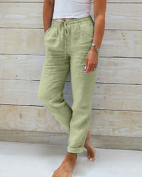 Lightweight Linen Pants for Women - Hannah-Green-XS-State of Style
